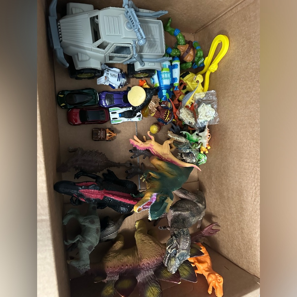 Box of boy toys